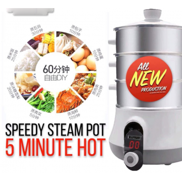 KESSLER 3 LAYER SPEEDY STEAM POT WITH 12MTHS WARRANTY Free Instruction Menu